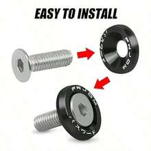10pcs Engine Compartment Decorative Bolts, M6 Aluminum Fastener Screw Set, Aluminum Bumper Washers With Bolts, Engine Compartment Decorative Fastener Set, Bumper Washers Bolts, Front Headlight, Trunk Engine Compartment Decorative, Bumper Washer Bolts, Replacement Decorative Screws Suitable For Most Vehicles Y7PE - Multicolor - View 2