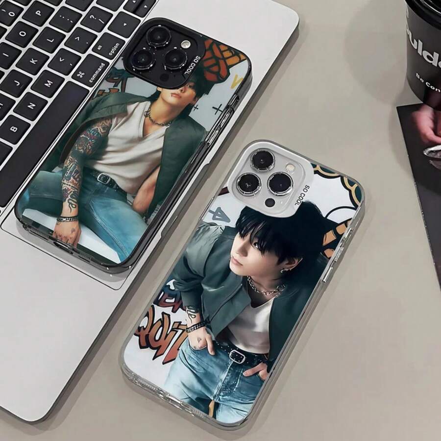 Funda dorada para teléfono J-JungkookS para 17 16 15 14 13 12 11 Mini Pro Max gris plata, cubierta trasera mate a prueba de golpes - Z3 - Ver 1