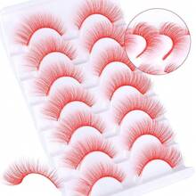 White Lashes Natural Look Eyelashes Halloween White Eyelashes Eye Lashes Band Lashes Halloween Cosplay Lash Extensions Wispy False Lashes Pairs - B-Lông mi Halloween - Xem 10