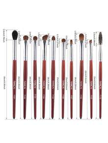 RANCAI 10pcs Natural Horse Hair Eyeshadow Brush Set, Small Eyeshadow Brush Set, Professional Eye Makeup Brush Set, Small Nose Contour Brush, Angled Eyeshadow Brush, Eyeshadow Blending Brush - Multicolor - View 6
