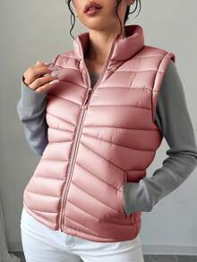 Big City Chaleco Para Dama Acolchado Capitonado Ligero Casual De Moda - Rosa - Ver 1