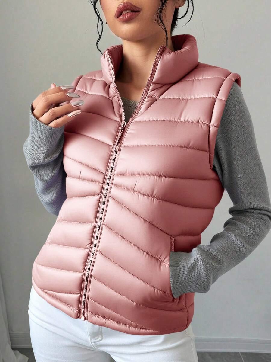 Big City Chaleco Para Dama Acolchado Capitonado Ligero Casual De Moda - Rosa - Ver 1