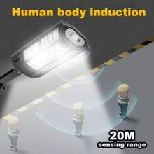 超亮太陽能燈 高功率路燈 戶外感應式太陽能 LED 燈 ABS 材質 花園投光燈 壁燈 防水戶外多功能園藝燈 適用於居家、露營、鄉村地區與街道 - 黑色 - 查看 9