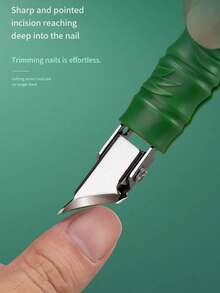 25 Degree Slanted Tip Thick Nail Clipper, Sharp And Durable Nail Scissors, Suitable For Ingrown Nails, Extra Sharp Stainless Steel Nail Clippers For Elderly, Men And Women, Green And Black Colors