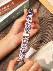 Cinturino per orologio in resina leggero e sottile compatibile con orologi da 49mm, 46mm, 45mm, 44mm, 42mm, 41mm, 40mm, 38mm, con fibbia in acciaio inossidabile, sostituibile per Serie SE, 11, 10, 9, 8, 7, Ultra, 6, 5, 4, 3, 2, 1, adatto per uomo e donna - floreale blu - Visualizzare 4