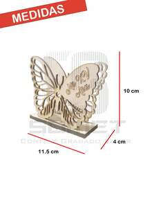12 Servilleteros Mariposa Modelo 1 Mis 15 Años de MDF - Camel - Ver 2