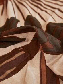 1 Set Of 4/6/8 Pcs Elastic Recliner Cover, Brown Leaf Pattern Printed Recliner Slipcover, Stretch Sofa Cover, Suitable For Living Room Office Home Decor - Brown - View 5