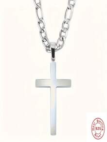 Collar con colgante de cruz de acero inoxidable, joyería de moda unisex de hip hop