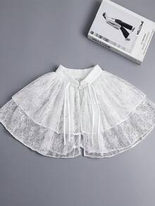 1pc Vintage Palace Style Hollow Out Detachable Collar With Tie