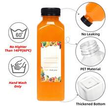 Tomnk 12/36/42/56/128pcs 16oz Plastic Juice Bottles With Caps, Reusable Juicing Bottles, Clear Empty Containers For Drinks, Smoothies And Other Beverages, For Back-To-School Season, Picnics, And Outdoor Activities - 無色 - 查看 11