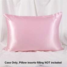 Funda de almohada lisa de seda simulada, suave, de doble cara, blanco, negro, gris, caqui, azul, rosa, ropa de cama respetuosa con la piel, 1. ZXOE - 1 pieza caqui - Ver 10