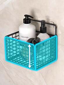 1/2pcs Narrow Grid Rack, Narrow Grid Storage Rack, Slim Gap Drain Grid, Fine Mesh Storage Net, Multi-Function Hollow Storage Net, For Kitchen Gap, Narrow Countertop Storage, Storing Condiments, Utensils, Cleaning Tools, Bathroom Storage For Toiletries, Skincare, Shower Items, Hollow Drain Anti-Moisture - Black - View 6
