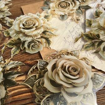 10 st/förpackning vintage söta växter blommiga blad landskap collageklistermärken, PET-klistermärkespaket, scrapbookingtillbehör, minimalistisk växt, romantisk ros, solros, collagebasdekor, hantverk, vattentätt brevpapper