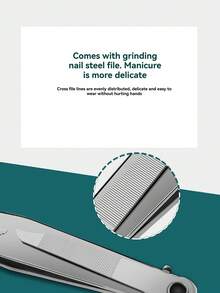 1pc Large Flat Nail Clipper With Nail File, Multi-Function Nail Cutter, Portable Adult Nail Clippers - Multicolor - View 4