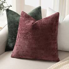 1 Vỏ gối trang trí bằng vải nhung, Vỏ gối sang trọng dệt mềm mại cho giường và ghế sofa phòng khách - màu tím - Xem 3