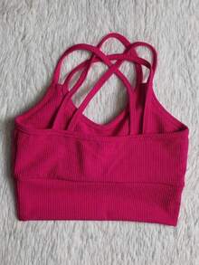 ANARRUGA Cropped Top For Gym Everyday - Rosa Fucsia - Ver 2