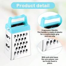 3Pcs Grater, Small Cheese Grater Stainless Steel Box Grater With Handle Efficient Kitchen Gadget Grating Garlic Nutmeg Chocolate Parmesan Dishwasher , 1.02x1.45in - 最初的 - 查看 5