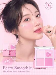 Dasique 4-Color Matte Blush Palette, Highly Pigmented Long-Lasting Luminous Blush Makeup, Fashion Cosmetic Brand For Women, Essential Christmas Gift, Bridal Wedding Makeup, Summer, Valentine's Day, Vacation - #06 Berry Smoothie - View 8