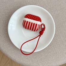 Red Vertical Striped Polka Dot Protective Case For New 4th Generation , 2nd Generation Pro, Women's New Style - Red - View 8