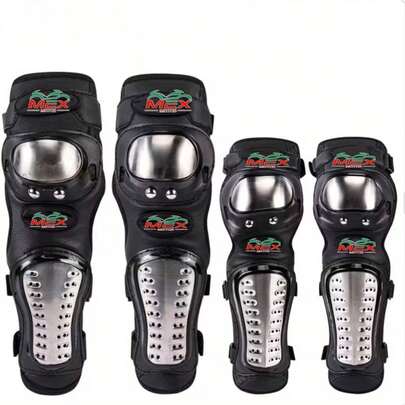 Juego de 4 piezas, rodilleras y coderas de acero inoxidable para motocicletas de todas las temporadas, equipo de protección para motocross, equipo para deportes al aire libre