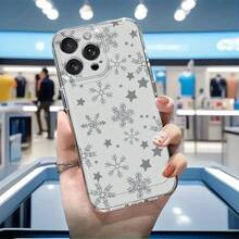 Transparent Protective Case With Snowflake And Star Design, Suitable For IPhone 17, 17 Air, 17 Pro, 17 Pro Max, 16, 16E, 16 Pro, 16 Plus, 16 Pro Max, 15, 15 Pro, 15 Plus, 15 Pro Max, 14, 14 Plus, 14 Pro Max, 13, 13 Pro, 13 Pro Max, 13 Mini, 12, 12 Pro Max, 11, 11 Pro Max, X, Xs, Xr, 7, 8, 7 Plus, And 8 Plus. It Provides A Comprehensive Protection Solution That Is Soft And Simple, Suitable For Everyone, Phone Case, Cute Phone Case - Mix Color 1 - View 4