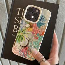 1pc TPU Material Fresh Coconut Tree, Coral, Shell Pattern Phone Case Suitable For IPhone 17 Pro Max,International Version, Not The Domestic Version - White - View 2