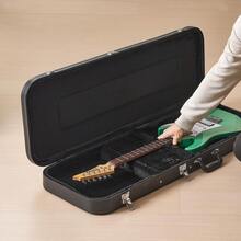 Electric Guitar Hard Case, 43.11 In Rectangular Guitar Hard Case, With Lock Latch Keys Handle, PVC Padding Soft Lining Water-Resistant Hard Shell Guitar Cases, For 39 In Electric Guitars, Black - Black - View 9