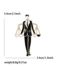 Fashionable Enamel Female Lawyer Brooch For Women Men Dress Suit Accessories Party Banquet Gift