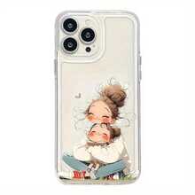 Funda de teléfono transparente de alta calidad con tema espacial y diseño de madre e hija, elegante y simple, funda de protección creativa personalizada, a prueba de golpes y anticaídas, resistente a la suciedad y duradera, adecuada para  17.17 Pro...17 Pro Max...17 Agua. 16.16 Pro...16 Pro Máx.16 más.. 15.15 Pro Max...15 Pro...15 más.. 14.14 Pro...14 más..14 Pro Max... 13.13 Pro...13 Pro Max...12.12 Pro...12 Pro Max...11.11 Pro...11 Pro Máx.XR.X.XS.XS máx.Se.MiNi- Regalo Ideal para Cumpleaños/Día de San Valentín/Espeso/Novia - Transparente 1101 - Ver 3