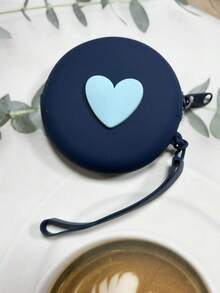 1 Pieza Bolsa de Almacenamiento Redonda de Silicona, No se Rompe o Deforma Fácilmente, Almacena Llaves, Auriculares, Lápiz Labial, Tarjetas, Espejos Pequeños y Otros Artículos Pequeños, Pequeña y Fácil de Transportar, Se Puede Colocar Fácilmente en un Bolsillo, Mochila o Bolso, No Ocupa Demasiado Espacio, Adecuada para Viajes, Salidas y Otras Ocasiones.