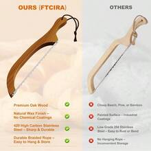 Bread Knife Homemade Bread U2013 16 Walnut Bow Bread Cutter With Ultra - Serrated Stainless Steel Blade, Sourdough Bread Knife Bagels, Baguettes, And Rustic Loaves - Walnut Color - 胡桃木色 - 查看 4