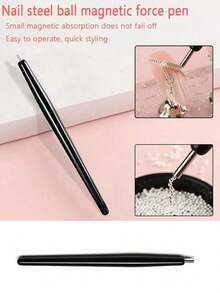 1pc Eye Nail Magnet Magnetic Pen 11cm Suction Steel Ball Magnet Pen Nail Art Tools Eye Gel Nail Polish Magnetic Stick,Nail Supplies,Nail Tools,Nail Art Tools,Back To School,Nails,Nail Tools Press On Nails - màu đen - Xem 5