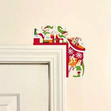 قطعة واحدة من ديكور إطار الباب الخشبي بشكل حلوى وتمثال الأليف في عيد الميلاد - ديكور جداري كلاسيكي لعيد الميلاد للمنزل والمكتب، تصميمات شخصيات كرتونية جميلة، هدايا عيد الميلاد، هدايا الحفلات، هدايا عيد الميلاد، ديكور المنزل، ديكور غرفة النوم، ديكور الغرفة
