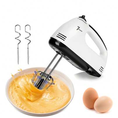 Batidora Eléctrica Batidora 7 Velocidades De Mano Batidora De Inmersión Batidora Con Cuatro Barras Agitadoras Para Hacer Postres De Repostería Para Hornear Pasteles De Cocina Color Blanco