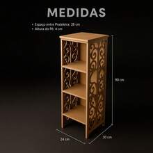 90cm MDF Glass Shelf With Arabesques | Sweets Table Wedding Party Decoration Buffet - Màu nâu  Mocha - Xem 3