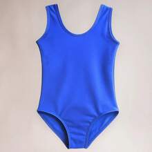 Girls' Leotard Tank Top Uniform Ballet Jazz Gymnastics Colorful 04 To 14 - Biru - View 2