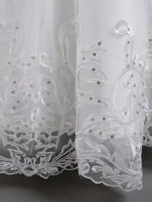 Flower Girl Lace Dress For Kids Wedding Bridesmaid Pageant Party Formal Long Gown Princess Communion Tulle Bow Evening Dresses - 白色 - 查看 5