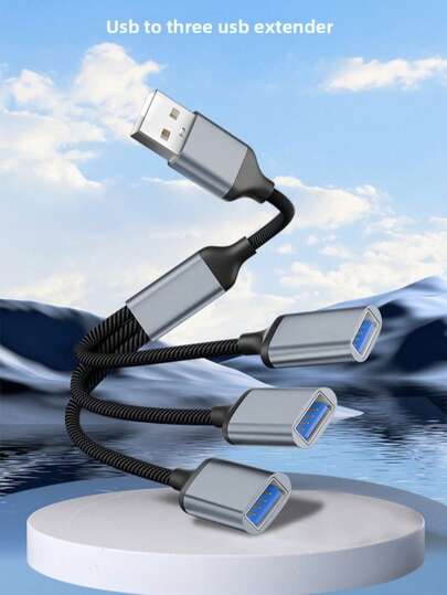 1-To-3 Expansion Hub, Charging Splitter, C-Type 3-In-1 Docking Station, Supports Simultaneous Connection Of USB Drives, Mouse, Keyboard And Other Peripherals. Reversible Type-C Interface, Aluminum Alloy Housing For Enhanced Heat Dissipation, Compact Size For Portability