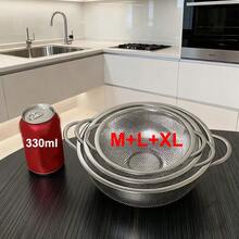 Bình lọc nhà bếp bằng thép không gỉ, Giỏ lọc nhà bếp bền, Hoàn hảo cho trái cây, rau củ, mì ống, Không cần lắp ráp, Dùng làm phụ kiện nấu ăn cơ bản - Bạc - Xem 9