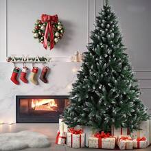 Cây thông Noel nhân tạo 120/150/180/210/240 Cm, Cây thông Noel nhân tạo, Dễ lắp ráp, Đế thép cacbon Trang trí Giáng sinh Quà tặng Giáng sinh Trang trí Giáng sinh - Xanh lá cây + trắng - Xem 1