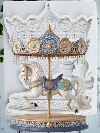 Karusell Silikonformar Karusell Fondant Godisform Tårtdekoration Cupcake Topper Godis Polymer Clay Gummi Pasta