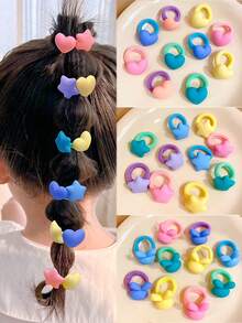 40pcs/Set Baby Girls' Cartoon Animal, Rainbow, Cloud, Bow, Flower, Watermelon Cute Princess Small Elastic Hair Ties, Hair Accessories, Suitable For Daily Use And Christmas Decoration