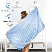 Toalla de baño Extra Grande:33.5*59 Pulgadas Toalla de baño súper Absorbente, Secado rápido, Ligero y Adecuado para baño, natación, Playa, Camping, Gimnasio - Azul - Ver 7