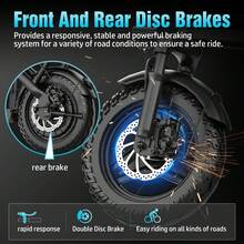 Patinete eléctrico para adultos, bicicleta eléctrica plegable de 14", hasta 40 km/h, batería extraíble de 48 V, suspensión múltiple, luces brillantes, ideal para desplazamientos diarios. - FZ06 - Ver 3