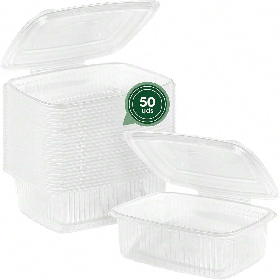 Avant Rectangular Plastic Container Reusable Polypropylene Very Resistant Hinged Lid 250cc/375cc/500cc/750cc/1000cc/1500cc/2000cc To Choose From Transparent Food Use MAXI Quality Of Trust Assorted Quantities To Choose From Different Prices - 375cc - View 1