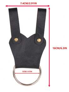 3 件中世纪 PU 皮革套装文艺复兴角色扮演角色扮演带腰带、钥匙扣/杯或瓶架和腰带剑鞘万圣节道具 - 黑色 - 查看 6