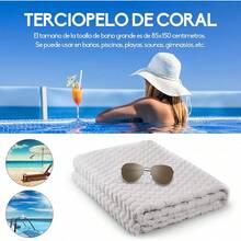 Toalla de baño Extra Grande:33.5*59 Pulgadas Toalla de baño súper Absorbente, Secado rápido, Ligero y Adecuado para baño, natación, Playa, Camping, Gimnasio - Gris - Ver 6