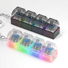 2 piezas Juguete Fidget de teclado, Llavero de teclado LED, Clicker de yema de dedo, Llavero antiestrés, Colgante divertido para niños y niñas, Teclado antiestrés de 4 en 1 blanco y ruidoso para la ansiedad y la descompresión - Negro azabache - Ver 7
