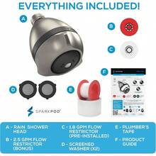 - Cabezal de ducha de presin de potencia u2013 Elevador de presin de agua de alta presin para hogares de baja presin u2013 3 cabezales de ducha para lluvia y masaje cromo pulido de lujo - 2. Níquel cepillado elegante - Ver 7