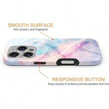 For IPhone 15/14/13 Case Cute Design Strong Magnetic Cute Slim [Compatible With MagSafe] Wireless Charging Phone Case 2 In 1 Shockproof Heavy Duty Protection Cover 6.1", Turtle Shell2025.1apple006 - Đá cẩm thạch màu - Xem 6